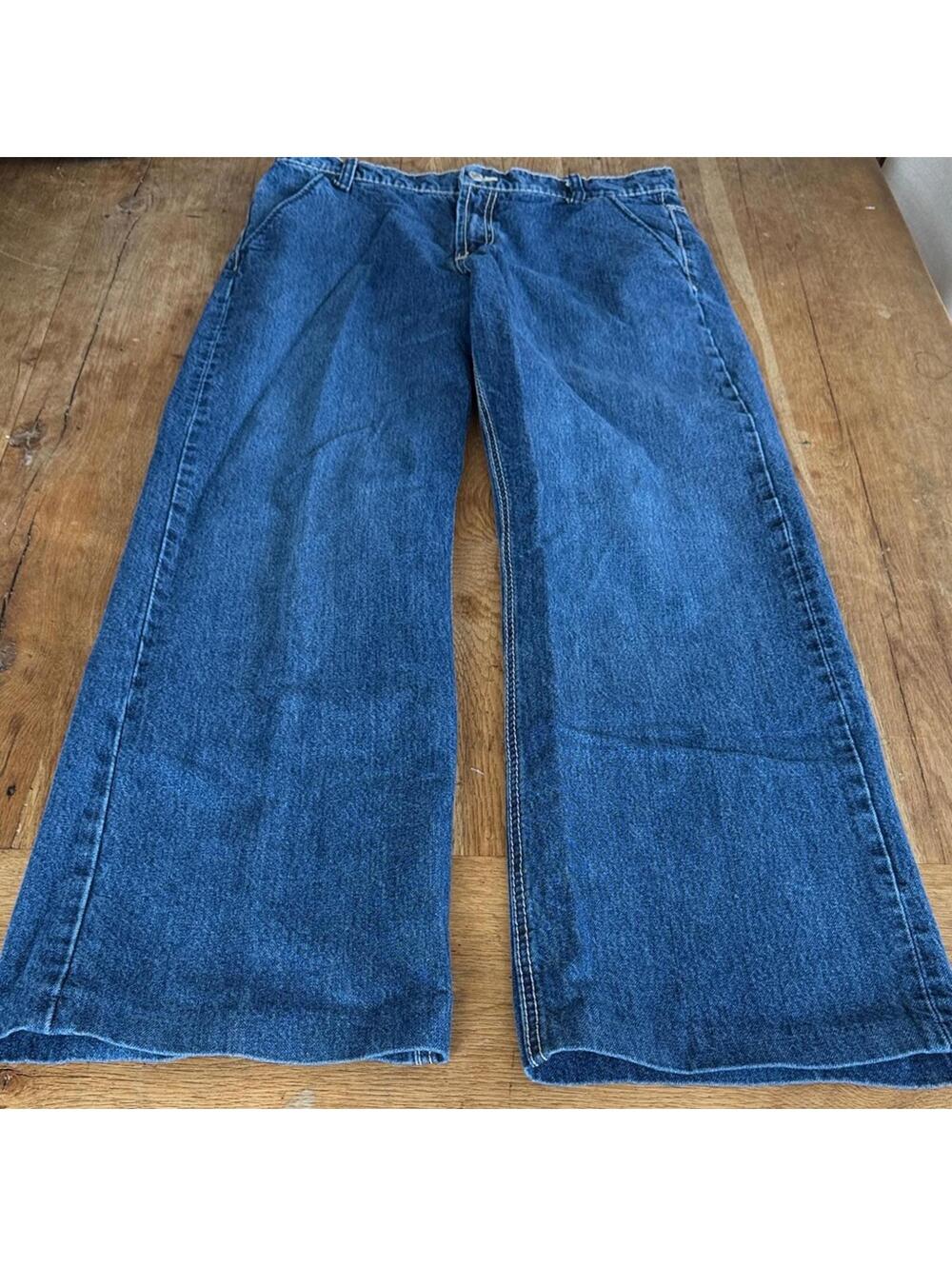 Zara Wide Leg Jeans Stitching Size 10